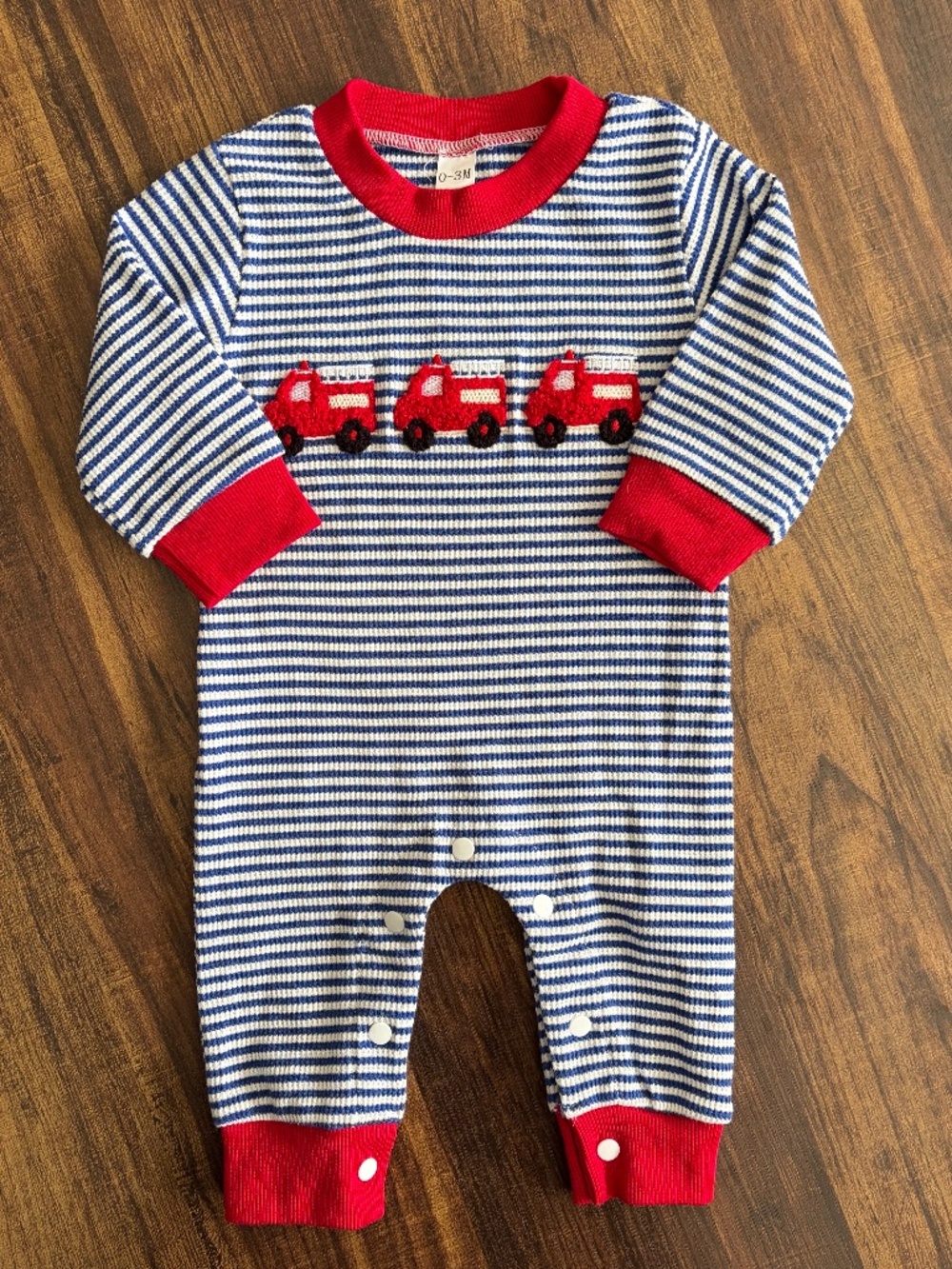 Fire Truck Romper 0-3M